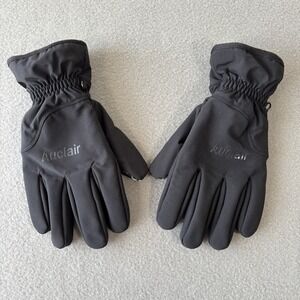 Auclair Men's Black Nylon Ski Gloves Wind Block Size L Snowboard Winter Outdoor